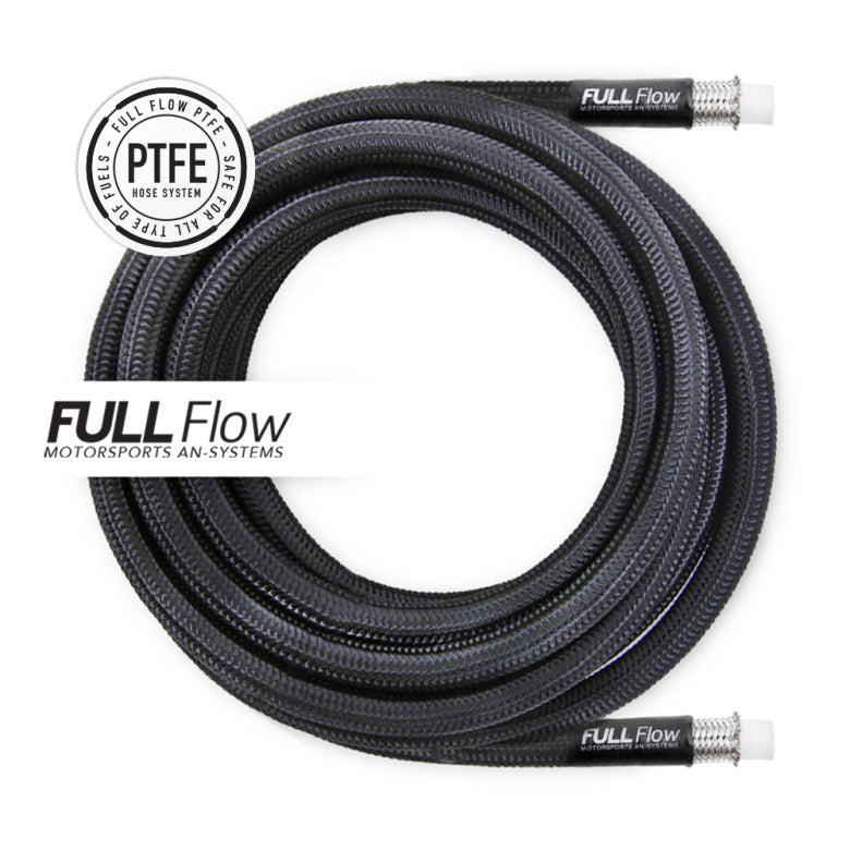 Black Nylon PTFE Stainless Braided Fuel Hose AN-6 FHS