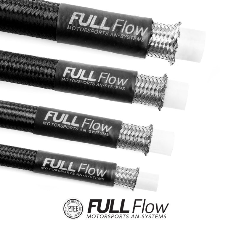 Black Nylon PTFE Stainless Braided Fuel Hose AN-6 FHS