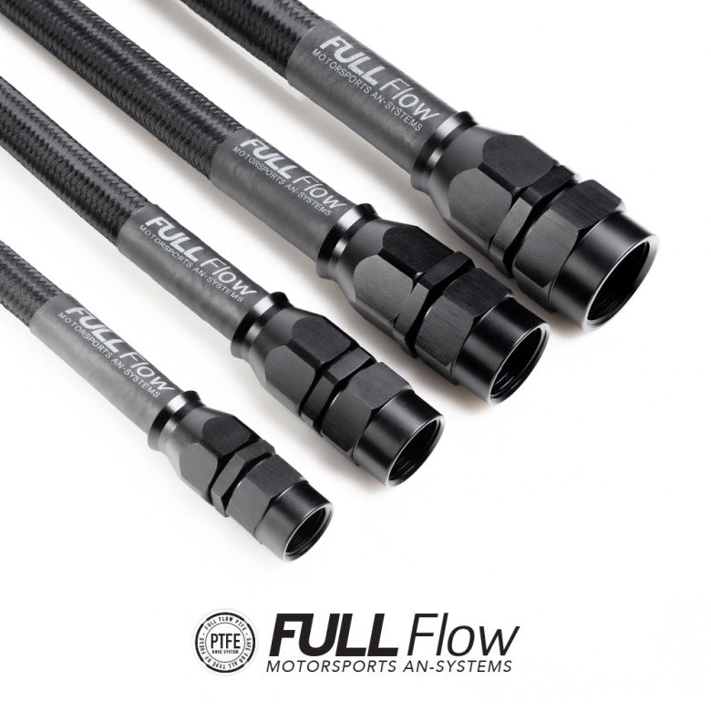 Black Nylon PTFE Stainless Braided Fuel Hose AN-12 Nuke Performance