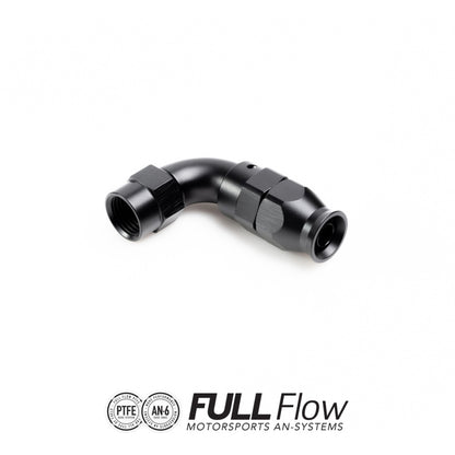 Full Flow PTFE Hose End Fitting 90 Degree AN-6 FHS