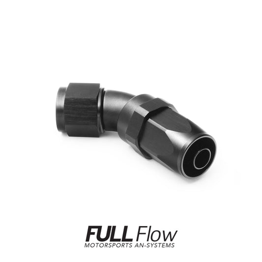 Full Flow AN Hose End Fitting 45 Degree AN-6 Nuke Performance