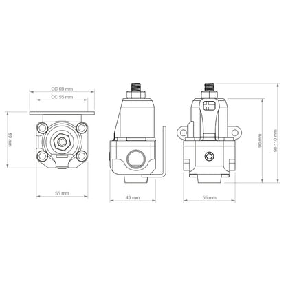 Fuel Pressure Regulator FPR100m AN-8 Nuke Performance