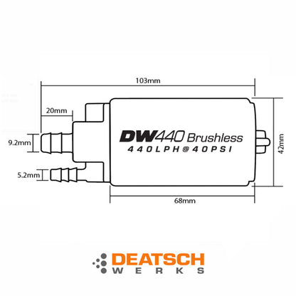 Deatschwerks DW440 Brushless in-tank fuel pump Nuke Performance