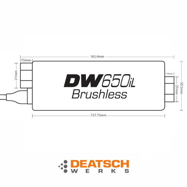 Deatschwerks DW650il Brushless in-line fuel pump Nuke Performance