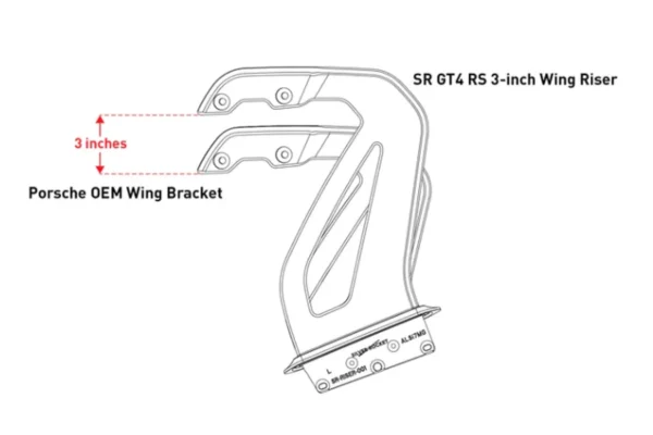 Porsche 718 GT4 RS Alekshop Wing Risers - Image 3