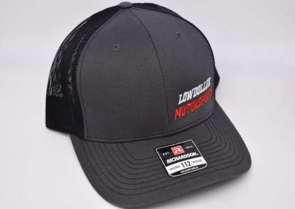 Charcoal Gray / Black Lowdoller Motorsports Snapback Hat - Image 3